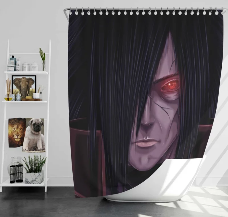 Madara Uchiha Unyielding Warrior Anime Shower Curtain