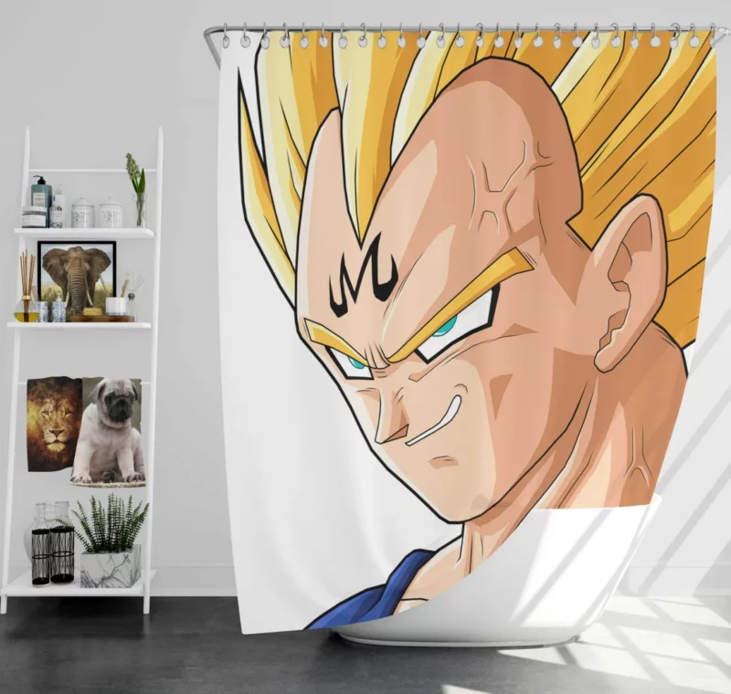 Majin Vegeta Unleashed Power Anime Shower Curtain