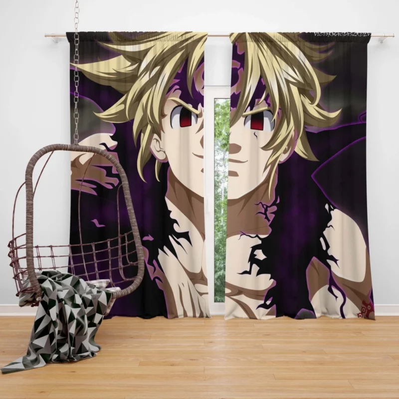 Meliodas Blonde Rebel Hero Anime Curtain