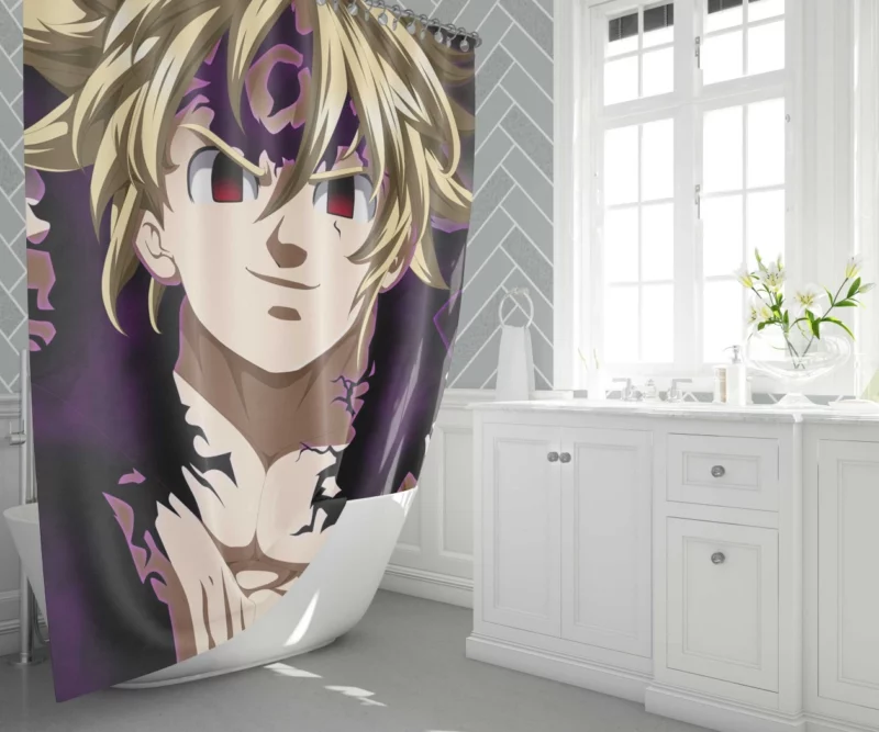 Meliodas Blonde Rebel Hero Anime Shower Curtain 1