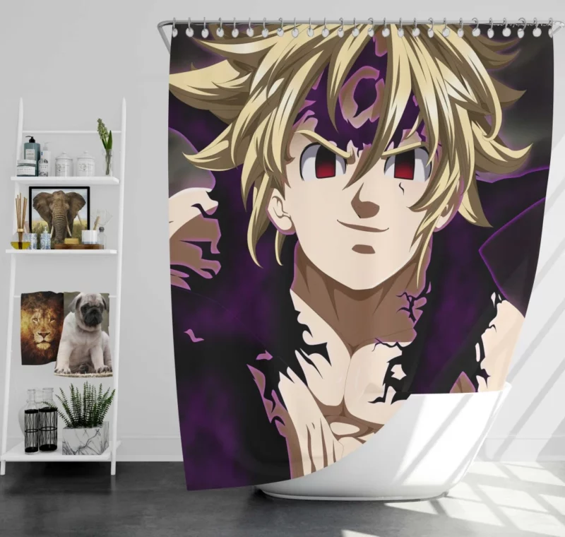 Meliodas Blonde Rebel Hero Anime Shower Curtain