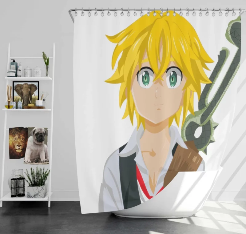 Meliodas Captain of Wrath Anime Shower Curtain