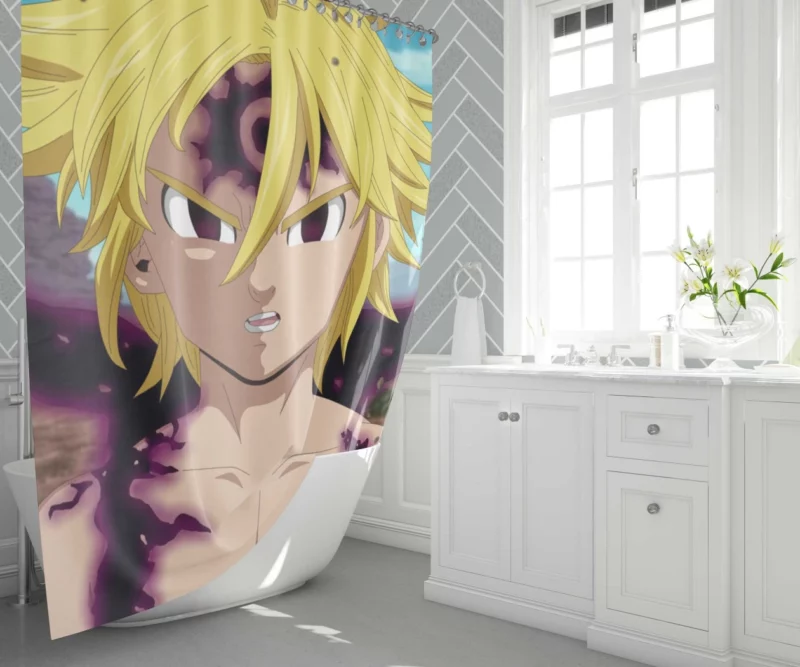 Meliodas Dark Secrets Revealed Anime Shower Curtain 1