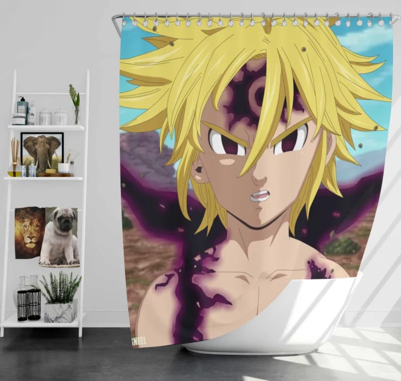 Meliodas Dark Secrets Revealed Anime Shower Curtain