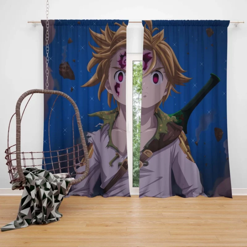 Meliodas Demon Blood Awakening Anime Curtain