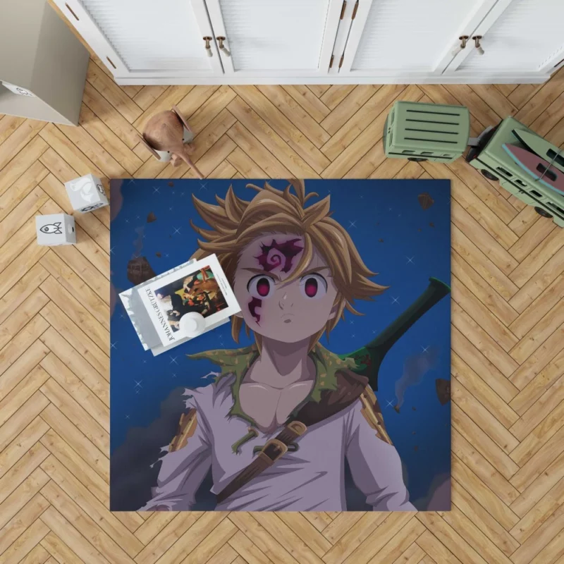 Meliodas Demon Blood Awakening Anime Rug