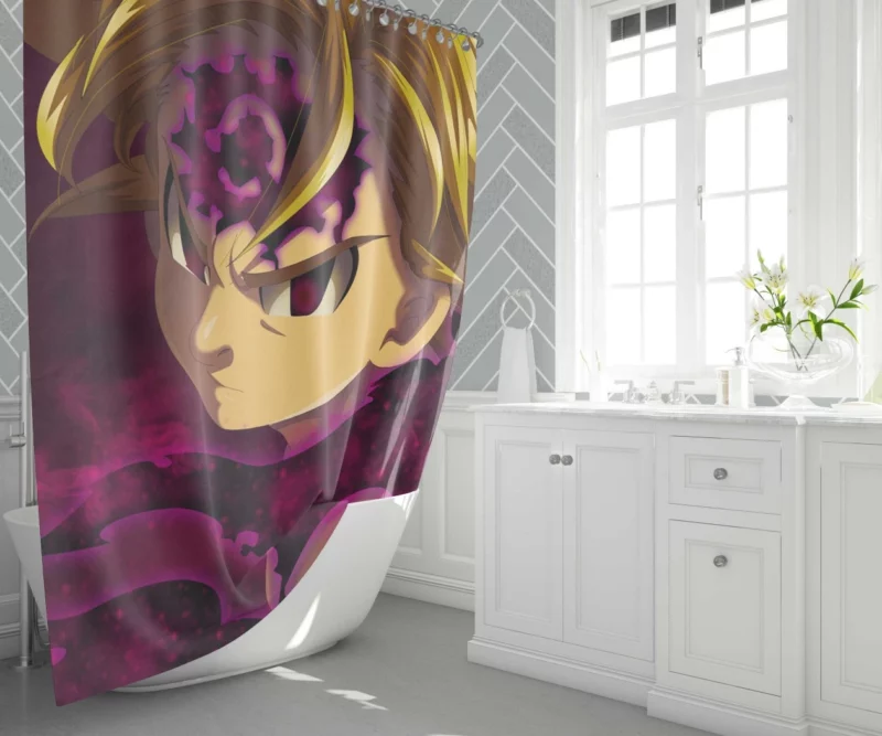 Meliodas Demon Captain Anime Shower Curtain 1