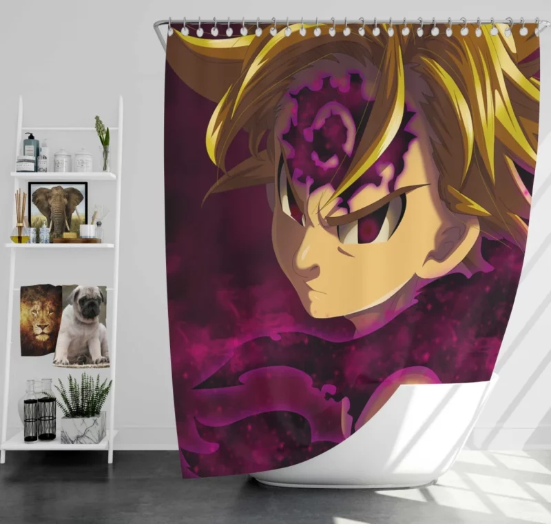 Meliodas Demon Captain Anime Shower Curtain