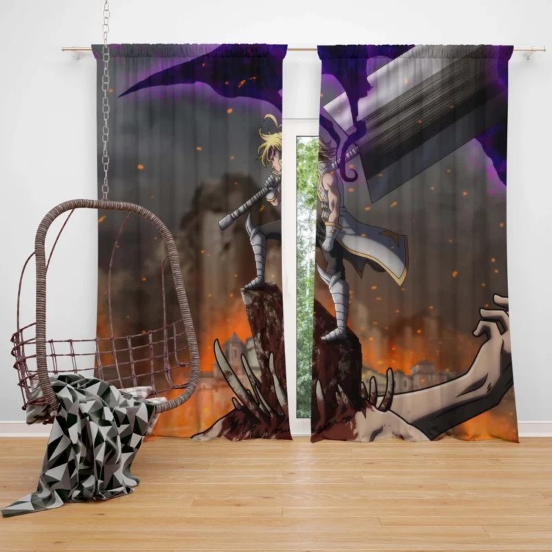 Meliodas Demon King Cursed Bond Anime Curtain