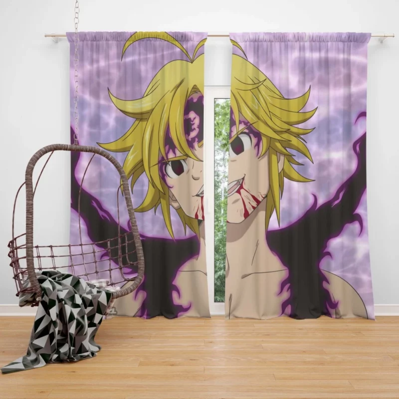 Meliodas Demon Power Anime Curtain