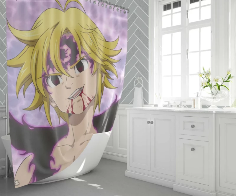 Meliodas Demon Power Anime Shower Curtain 1