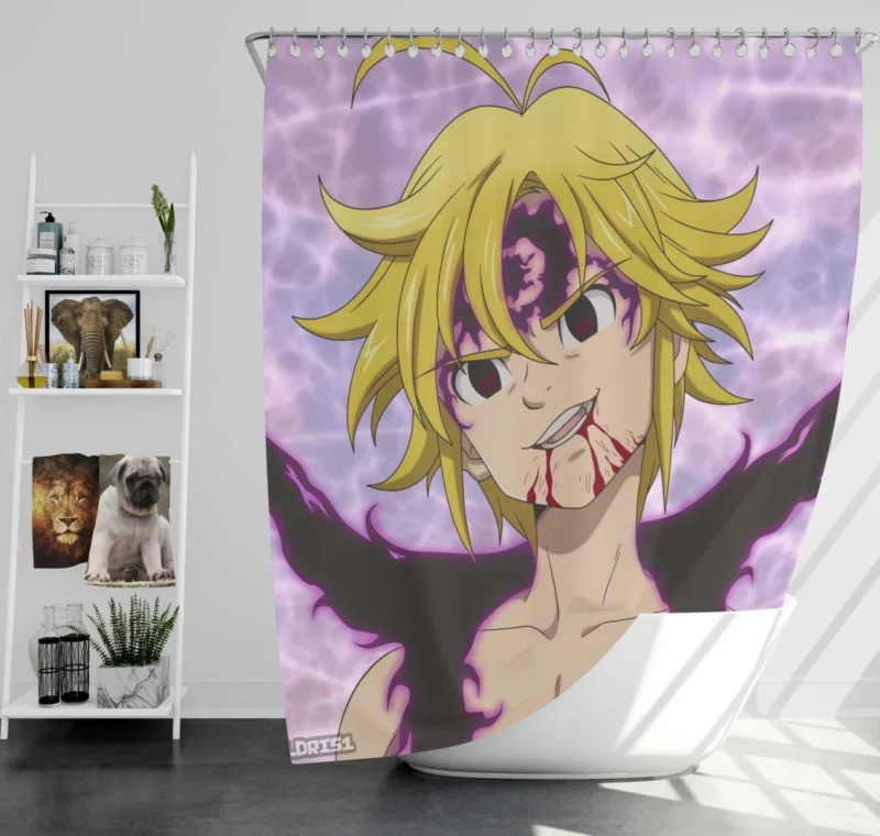 Meliodas Demon Power Anime Shower Curtain