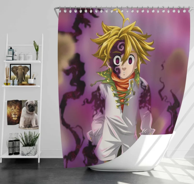 Meliodas Demon Reborn Anime Shower Curtain