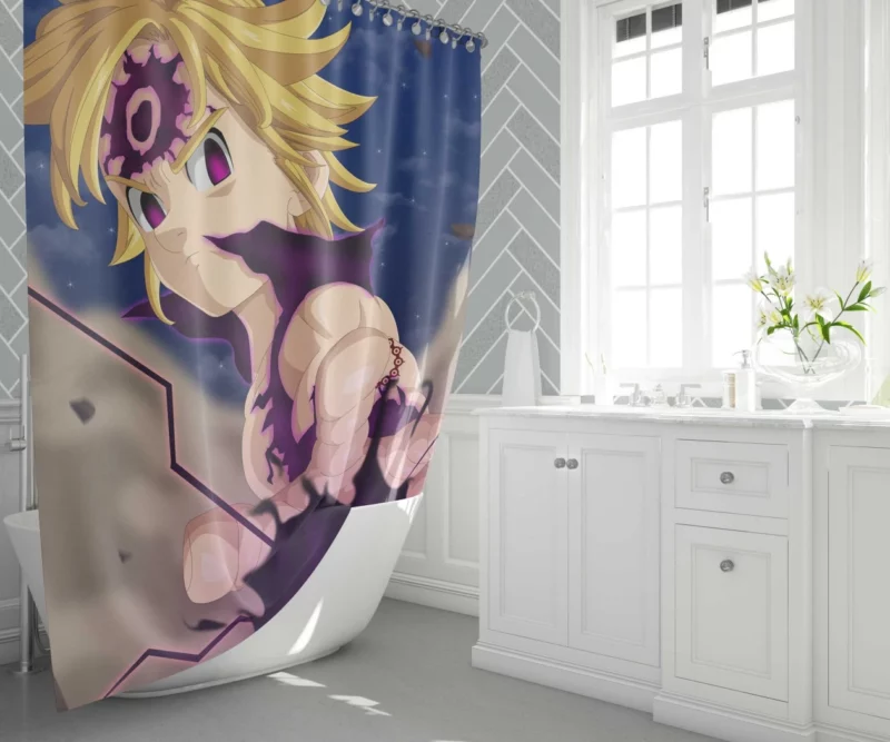 Meliodas Demon Wrath Anime Shower Curtain 1