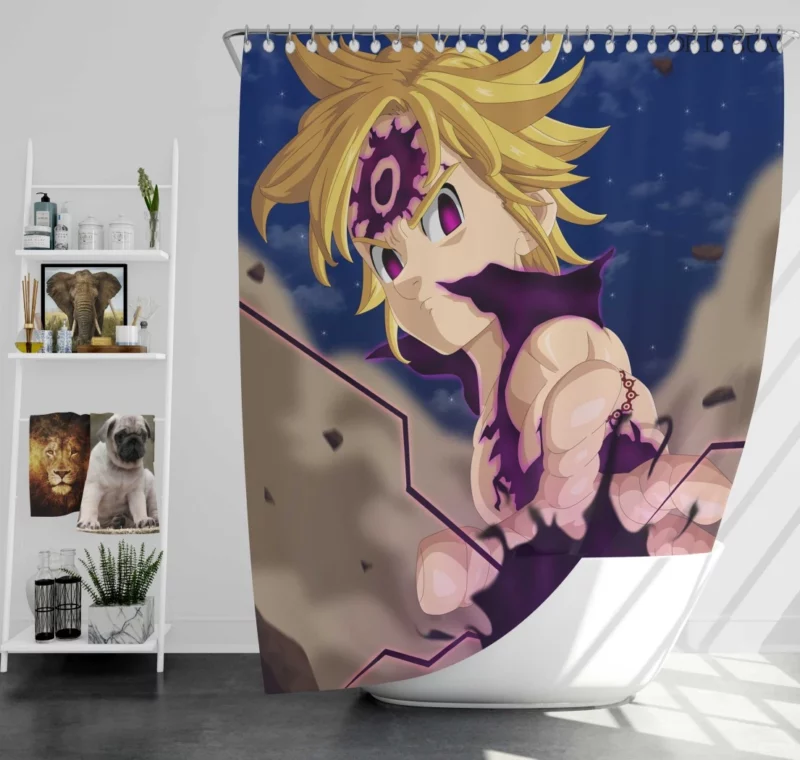 Meliodas Demon Wrath Anime Shower Curtain