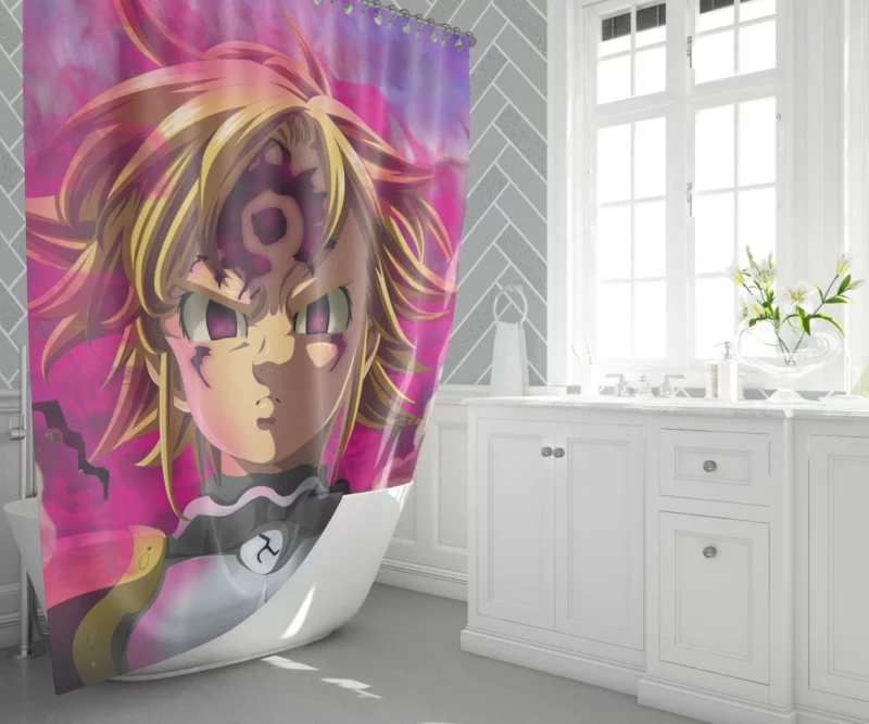 Meliodas Demonic Fury Anime Shower Curtain 1