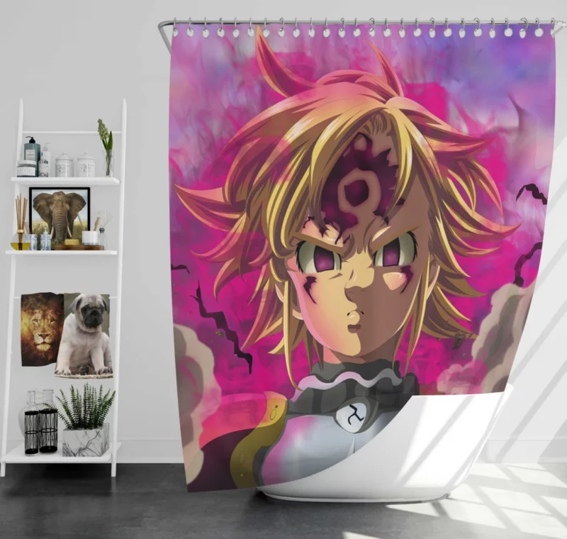 Meliodas Demonic Fury Anime Shower Curtain