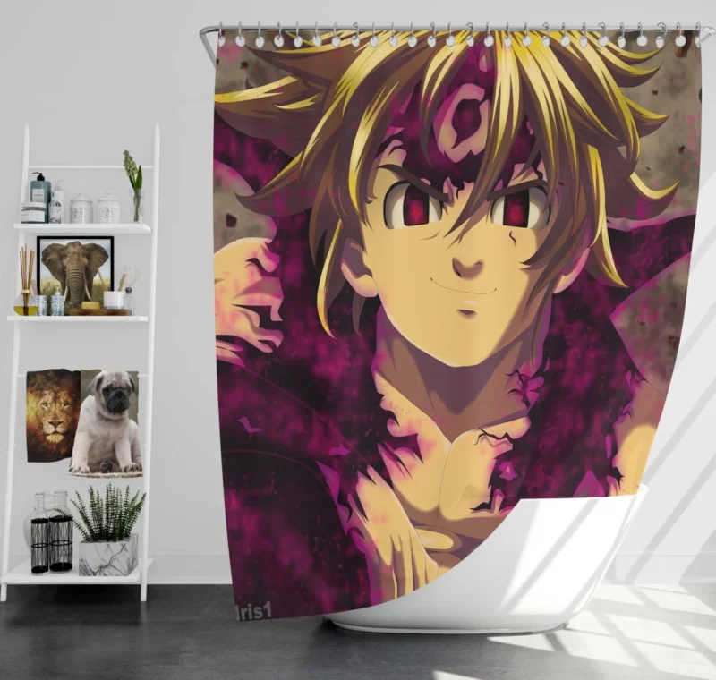 Meliodas Devil Might Anime Shower Curtain