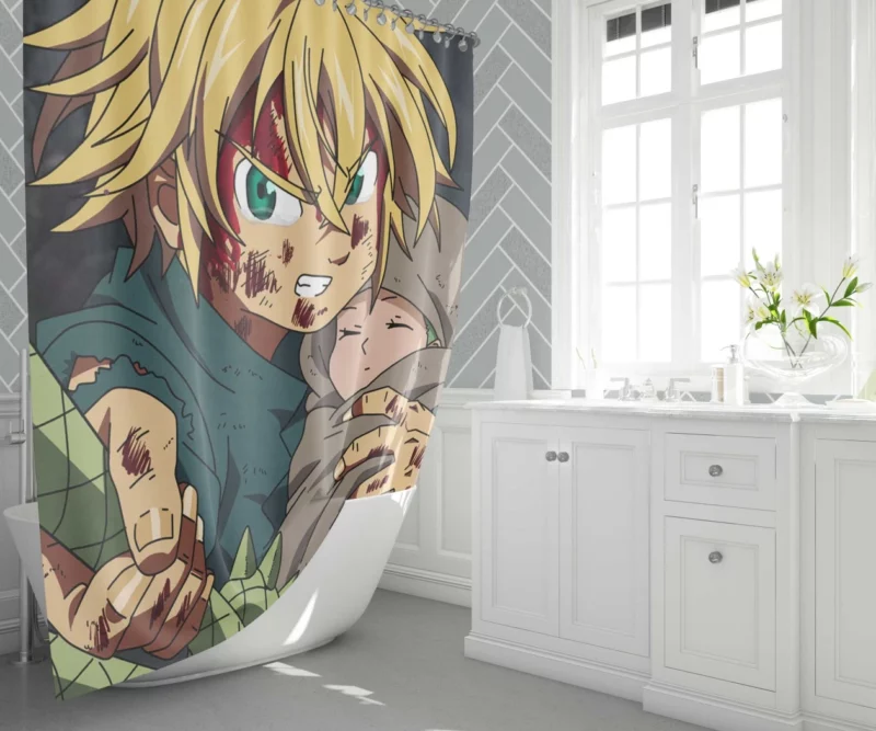 Meliodas & Elizabeth Eternal Connection Anime Shower Curtain 1