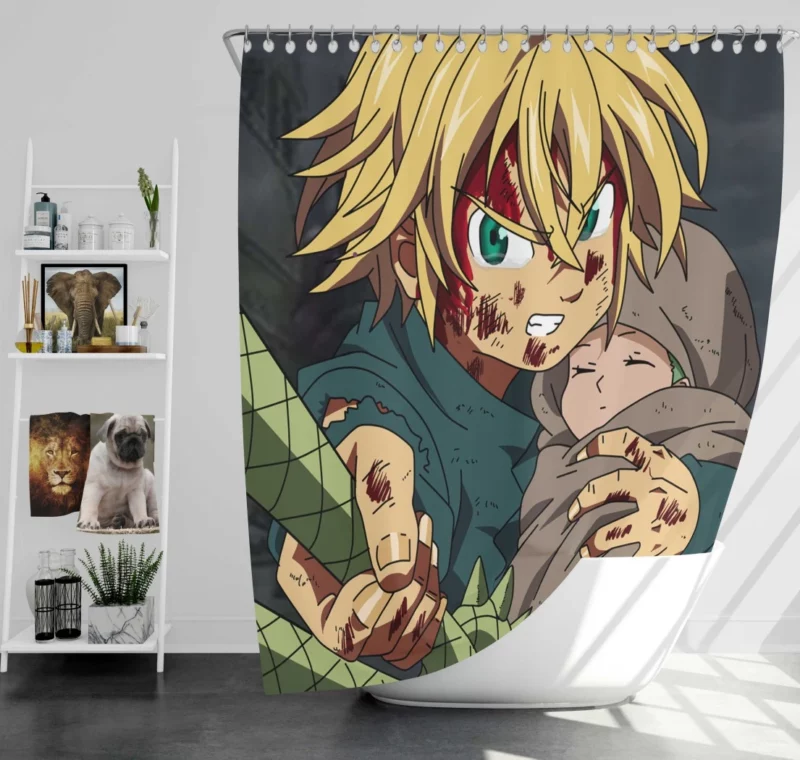 Meliodas & Elizabeth Eternal Connection Anime Shower Curtain