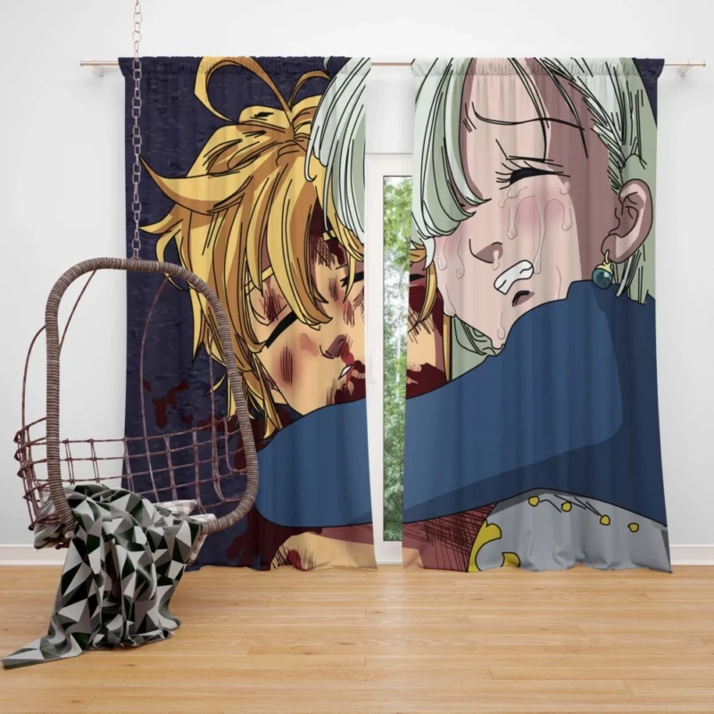 Meliodas & Elizabeth Forbidden Love Anime Curtain