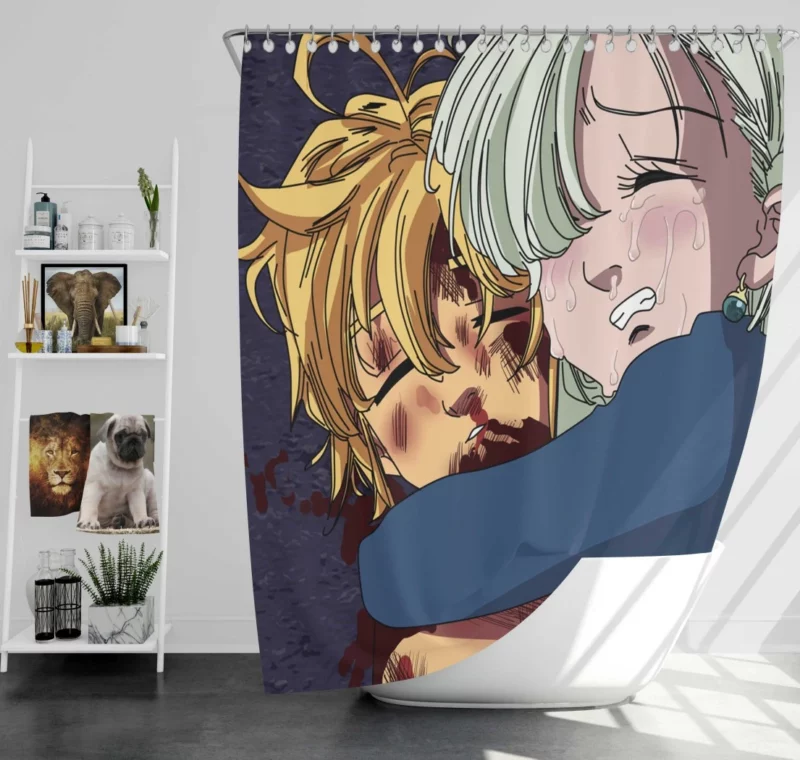 Meliodas & Elizabeth Forbidden Love Anime Shower Curtain