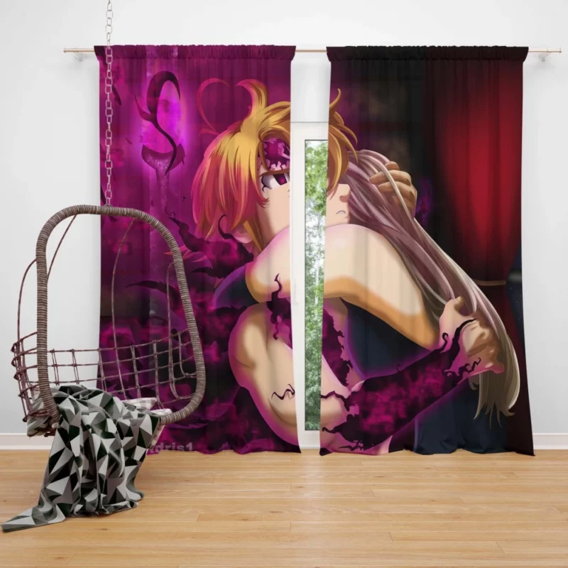 Meliodas & Elizabeth Unbreakable Bond Anime Curtain