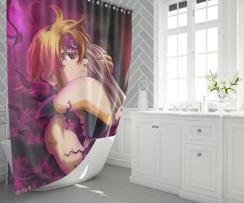 Meliodas & Elizabeth Unbreakable Bond Anime Shower Curtain 1