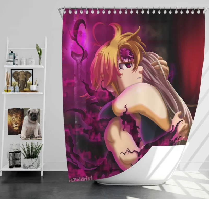 Meliodas & Elizabeth Unbreakable Bond Anime Shower Curtain