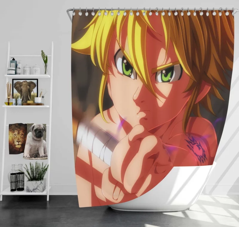 Meliodas Forbidden Power Anime Shower Curtain