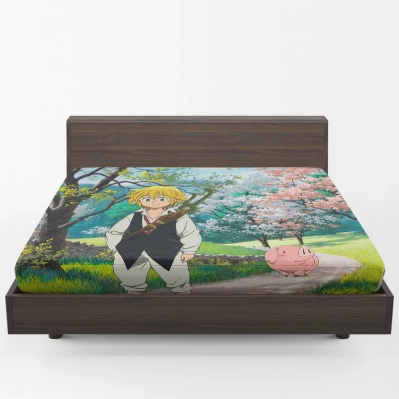 Meliodas & Hawk Lively Duo Anime Fitted Sheet 1