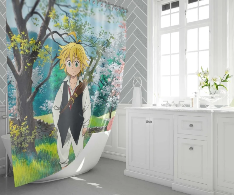 Meliodas & Hawk Lively Duo Anime Shower Curtain 1