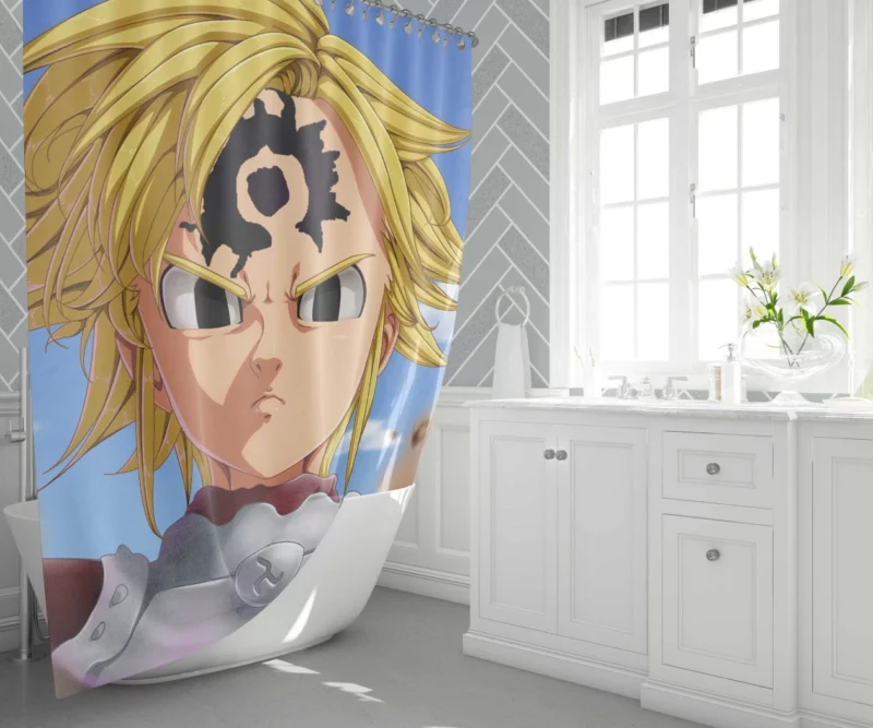 Meliodas Hellish Force Anime Shower Curtain 1