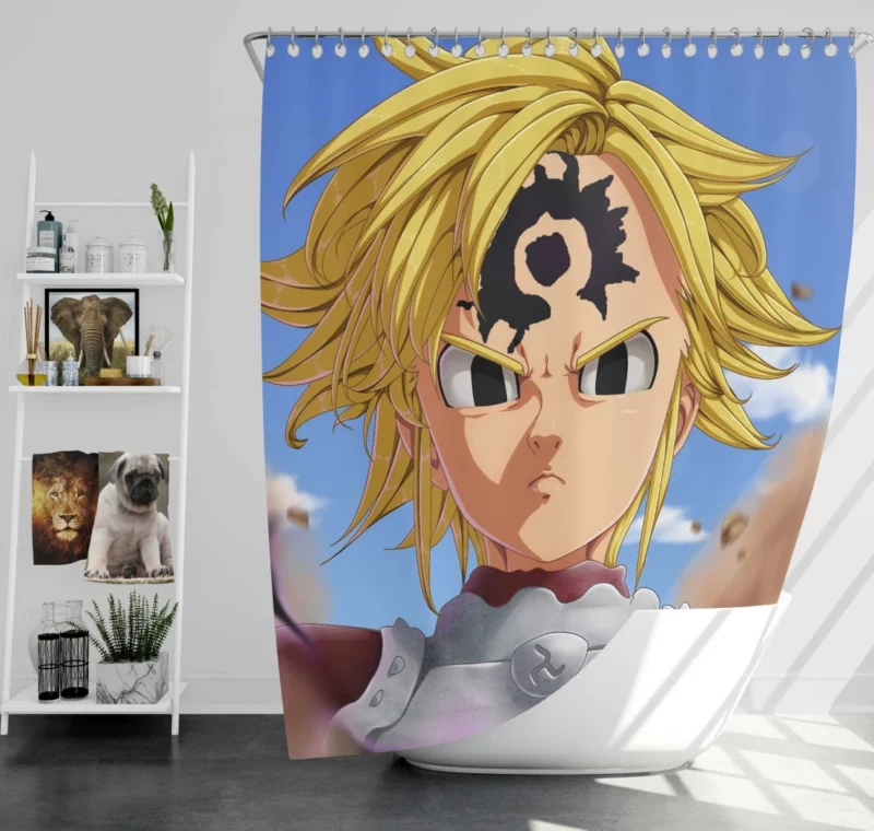 Meliodas Hellish Force Anime Shower Curtain