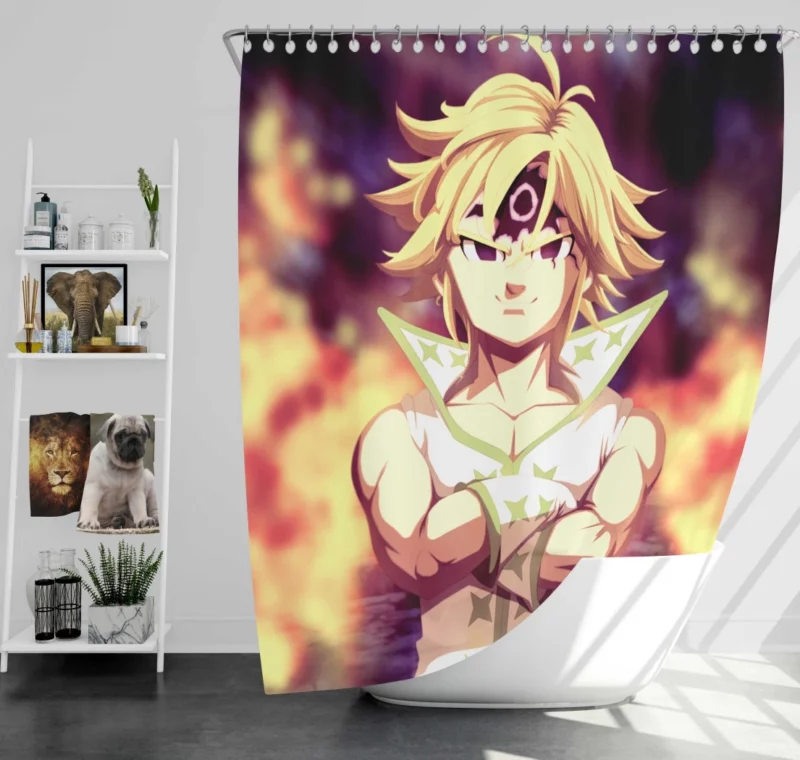 Meliodas Legendary Warrior Anime Shower Curtain