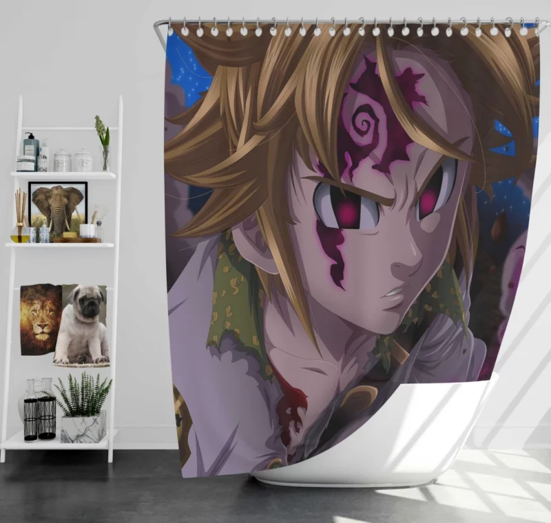 Meliodas Master of Darkness Anime Shower Curtain