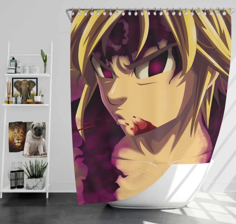 Meliodas Power and Mystery Revealed Anime Shower Curtain