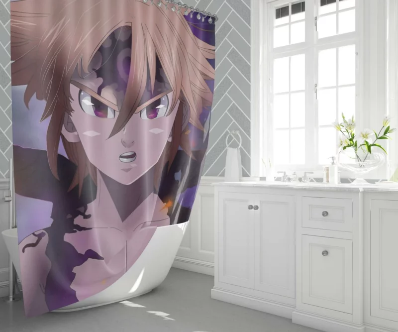 Meliodas Ruthless Demon Anime Shower Curtain 1