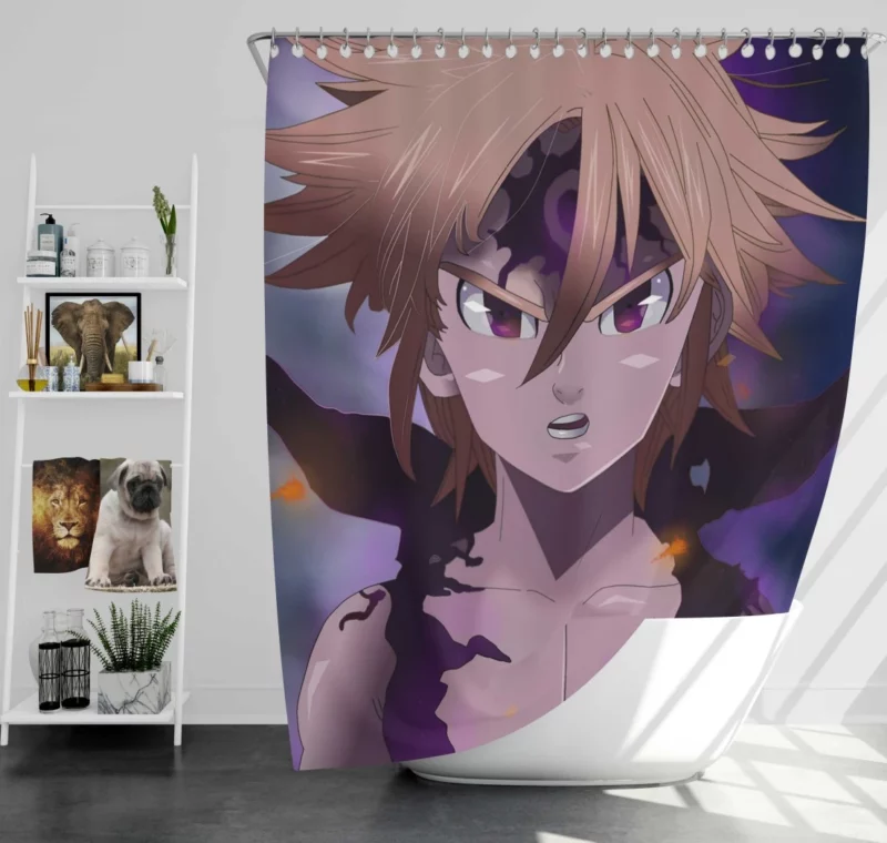 Meliodas Ruthless Demon Anime Shower Curtain