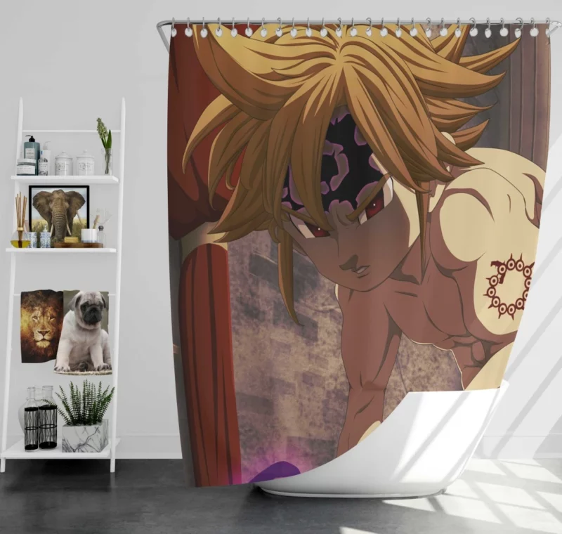 Meliodas Secrets Unveiled Anime Shower Curtain