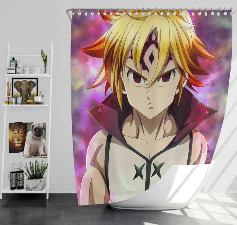 Meliodas Sins' Leader Anime Shower Curtain