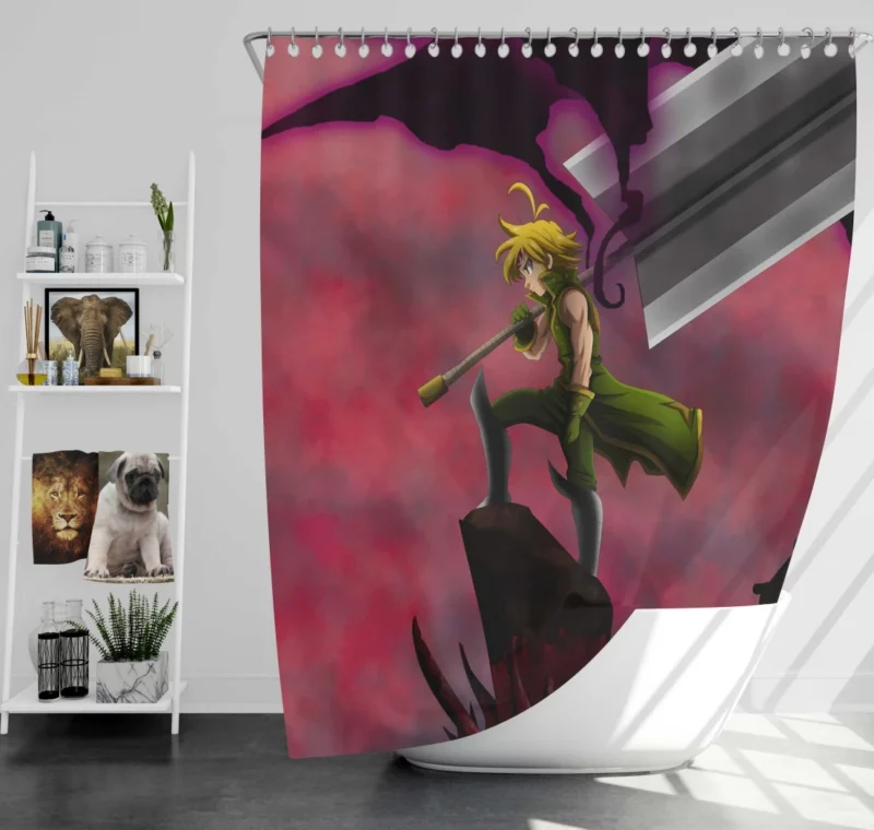 Meliodas Sword of Destiny Anime Shower Curtain