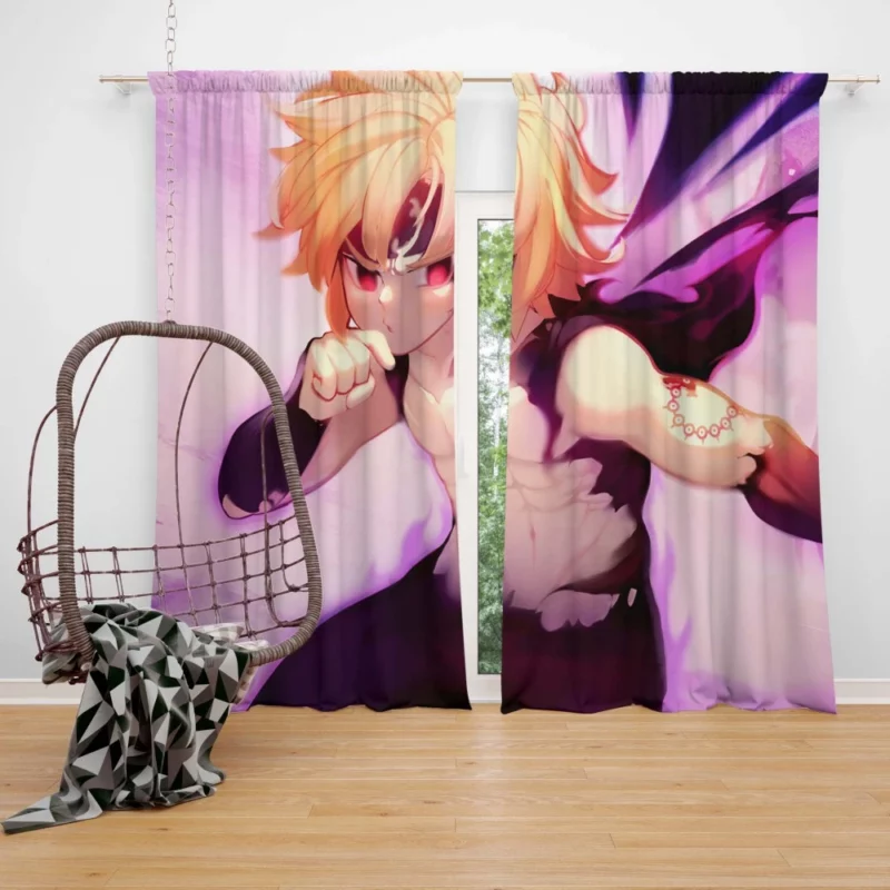 Meliodas Tattooed Warrior Anime Curtain