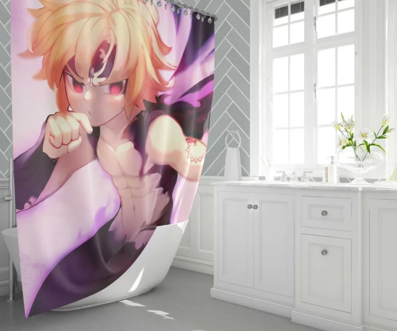 Meliodas Tattooed Warrior Anime Shower Curtain 1