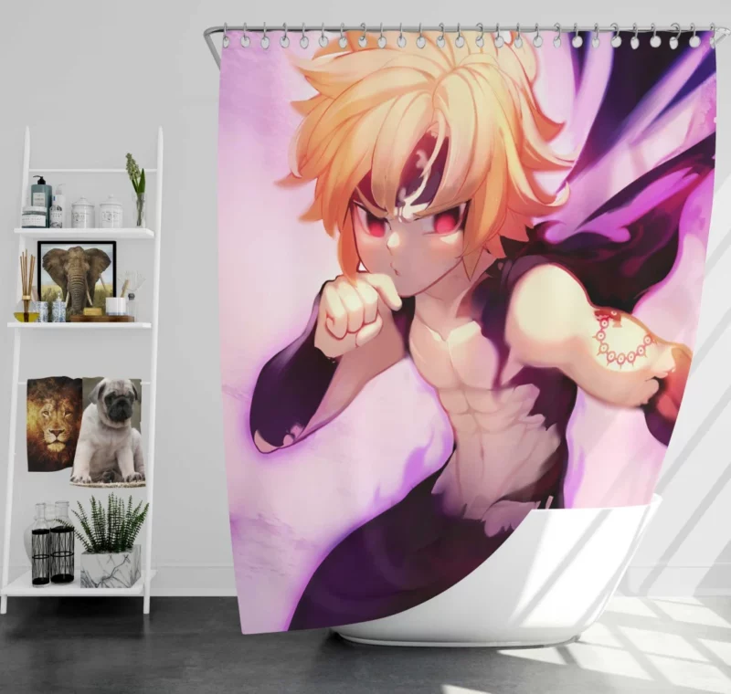 Meliodas Tattooed Warrior Anime Shower Curtain