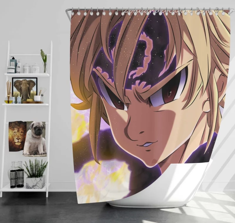 Meliodas Unholy Strength Anime Shower Curtain