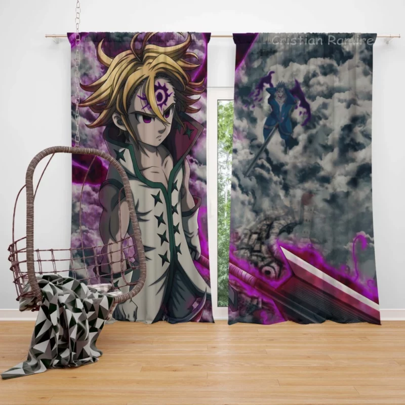 Meliodas Unleashing Hell Anime Curtain