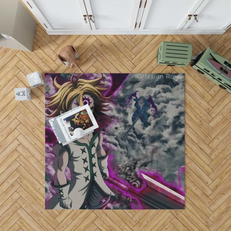 Meliodas Unleashing Hell Anime Rug