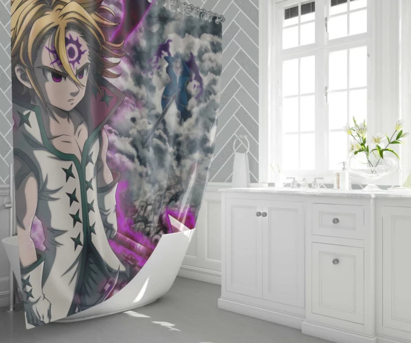 Meliodas Unleashing Hell Anime Shower Curtain 1