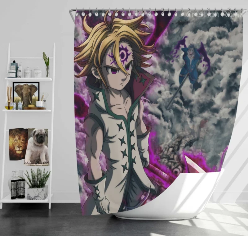 Meliodas Unleashing Hell Anime Shower Curtain